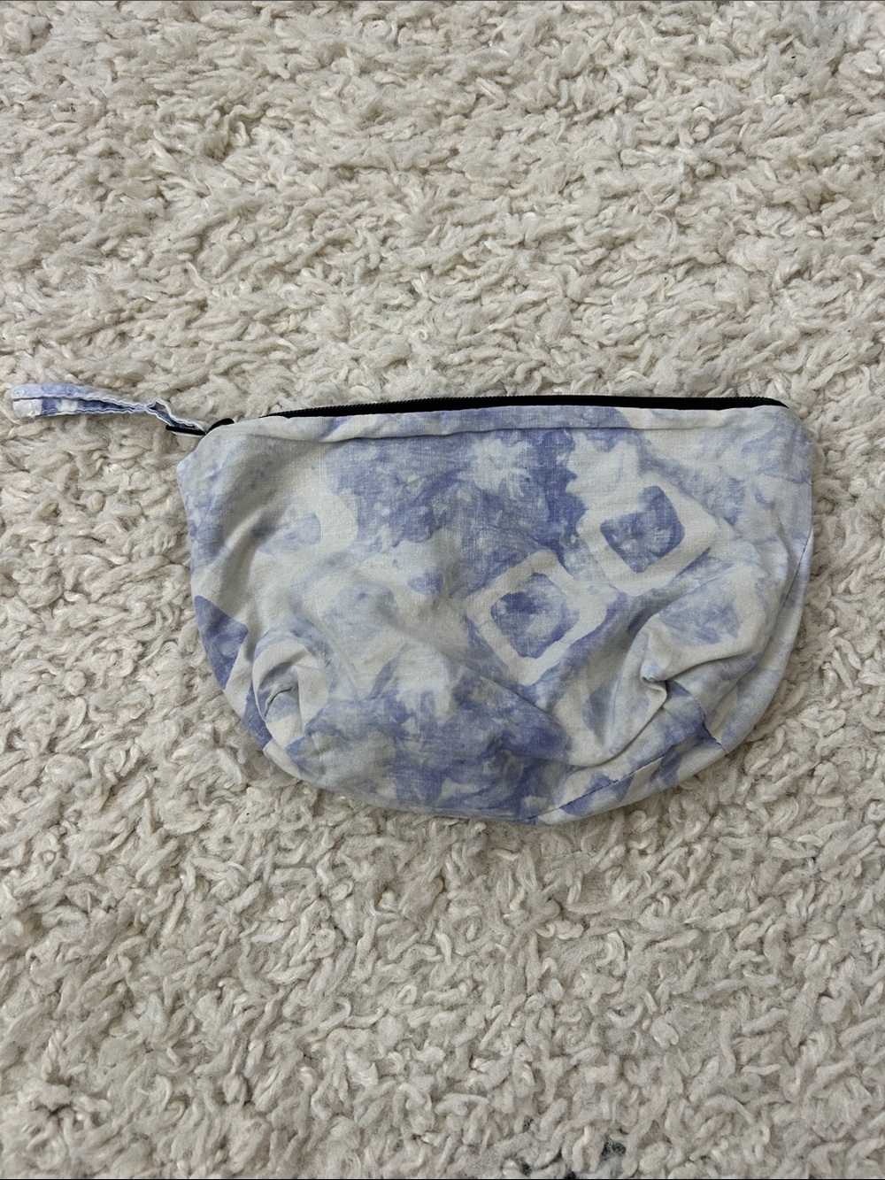 Blue Tie-Dye Cosmetic Bag